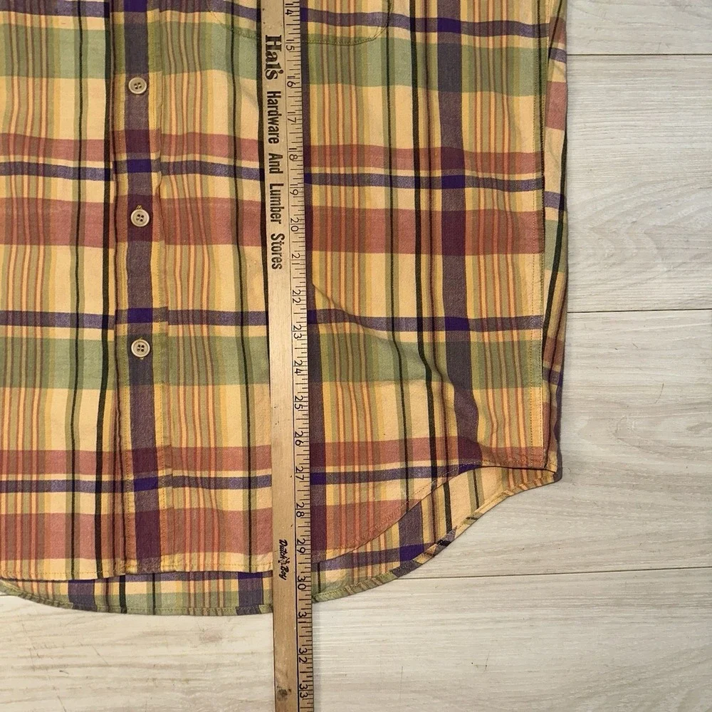 Vintage 90s Banana Republic Plaid Short Sleeve Button Up Shirt Multicolor Mens L